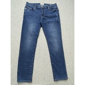 Frame Le Garcon Jeans Womens 29 Blue Lupine Grind Distressed Tapered‎ Leg Denim